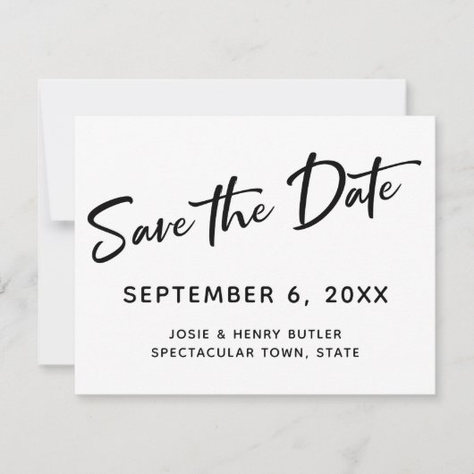 Save The Date Calligraphie moderne Enregistrer la date Gold Stri (Devant)