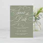 Save The Date Calligraphie moderne intemporelle code QR mariage (Debout devant)