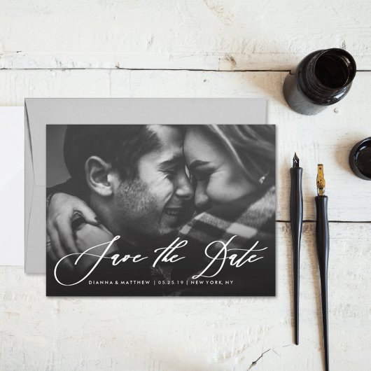 Save The Date Calligraphie moderne Mariage Enregistrer la date P