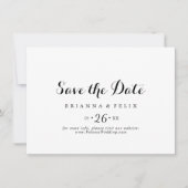 Save The Date Calligraphie moderne Mariage horizontal (Devant)