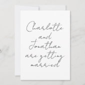 Save The Date Calligraphie moderne Mariage noir et blanc (Devant)