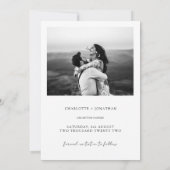 Save The Date Calligraphie moderne Mariage noir et blanc (Dos)