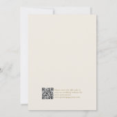 Save The Date Calligraphie moderne or intemporel code QR mariage (Dos)