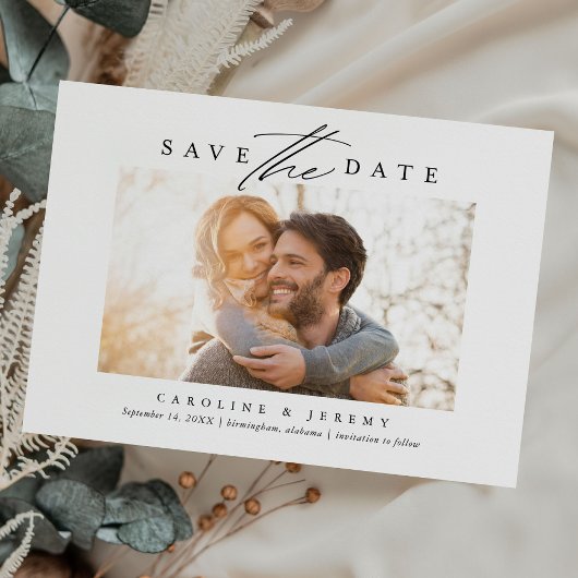 Save The Date Calligraphie Moderne Photo de Budget