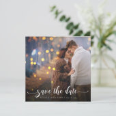 Save The Date Calligraphie Moderne Photo Mariage (Debout devant)