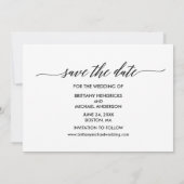 Save The Date Calligraphie moderne Photographie noir et blanc (Dos)