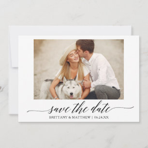 Save The Date Calligraphie moderne Script Couple Mariage photo