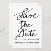 Save The Date Calligraphie Moderne Script Mariage Enregistrer La (Devant / Derrière)