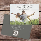 Save The Date Calligraphie moderne Script Photo Code QR tendance