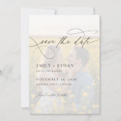 Save The Date Calligraphie moderne Script superposer Mariage pho (Devant)
