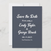 Save The Date Calligraphie moderne simple Classique Mariage élég (Devant)