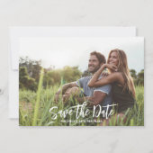 Save The Date Calligraphie moderne Simple Photo Code QR tendance (Devant)