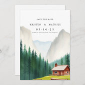 Save The Date Calligraphie Montagne modifiable (Devant / Derrière)