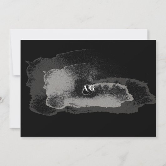 Save The Date Calligraphie noir blanc moderne Code QR (Dos)