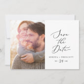 Save The Date Calligraphie Noire Délicate Photo Enregistrer La D (Devant)