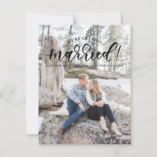 Save The Date Calligraphie Nous nous marions Sauvez la date (Devant)