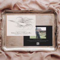 Calligraphie Oiseau Illustration Vintage Mariage