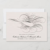 Save The Date Calligraphie Oiseau Illustration Vintage Mariage (Devant)