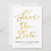 Save The Date Calligraphie Or Moderne Mariage Enregistrer La Dat (Devant)