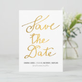 Save The Date Calligraphie Or Moderne Mariage Enregistrer La Dat (Debout devant)