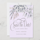 Save The Date Calligraphie Pastel Fleur beige Enregistrer la dat (Devant)