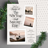 Save The Date calligraphie photo collage nouvelle année joyeux n