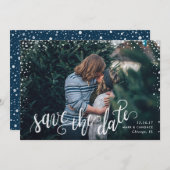 Save The Date Calligraphie Photo Enregistrer la date (Devant / Derrière)