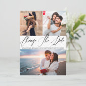 Save The Date Calligraphie Photo Mariage Modifier La Date (Debout devant)