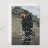 Save The Date Calligraphie Photo Personnalisée Mariage Enregistr (Devant)