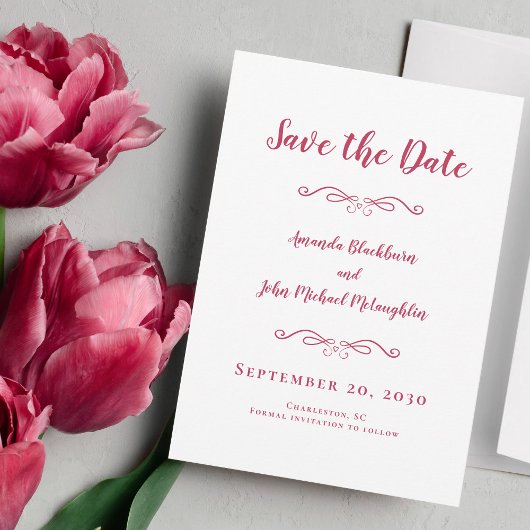Save The Date Calligraphie Romantique à l'Écriture Délicate Mage