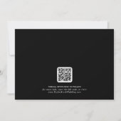 Save The Date Calligraphie romantique | Code QR noir foncé (Dos)