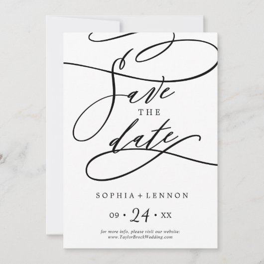 Save The Date Calligraphie romantique | Fruit (Devant)