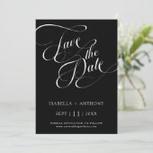 Save The Date Calligraphie romantique Noir (Debout devant)