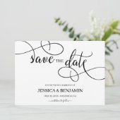 Save The Date Calligraphie romantique Script Mariage Enregistrer (Debout devant)