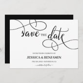 Save The Date Calligraphie romantique Script Mariage Enregistrer (Devant / Derrière)