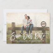 Save The Date Calligraphie rustique | Enregistrer notre Faire-pa (Devant)