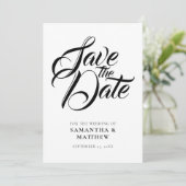 Save The Date Calligraphie Rustique Noire Enregistrer La Date In (Debout devant)