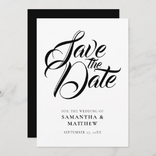 Save The Date Calligraphie Rustique Noire Enregistrer La Date In
