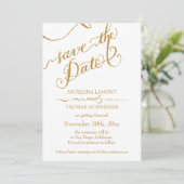 Save The Date Calligraphie Script Forever in Love Gold Parties s (Debout devant)