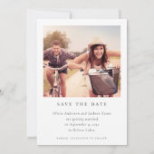 Save The Date Calligraphie Script Mariage photo moderne (Dos)