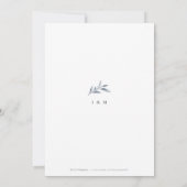 Save The Date Calligraphie simple mariage verdure bleu poussiére (Dos)