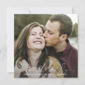 Save The Date Calligraphie Typographie Carré 2 Mariage photo (Devant)