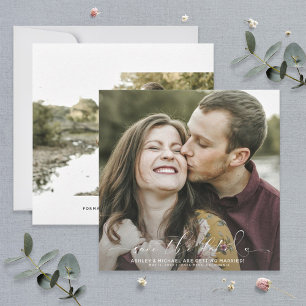 Save The Date Calligraphie Typographie Carré 2 Mariage photo