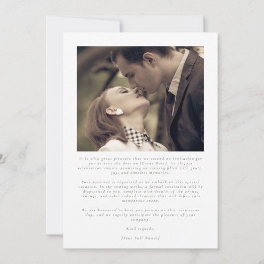 Save The Date Calligraphie verte grise officielle Cravate noire  (Dos)