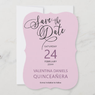 Save The Date Calligraphie violette élégante et photo