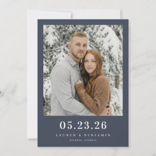 Save The Date Calme Photo Minimaliste Navy