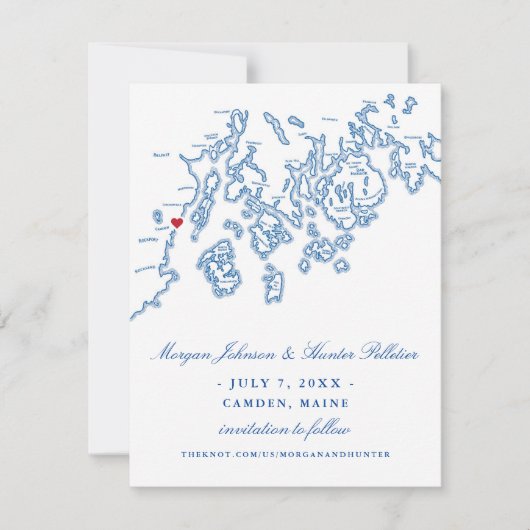 Save The Date Camden Maine Photo Enregistrer la date - Penobscot (Devant)