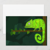 Save The Date Caméléon mignon vert (Devant / Derrière)