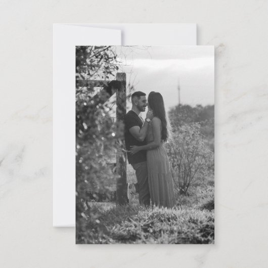 Save The Date Camélia encrée mariage rose gris brun (Dos)