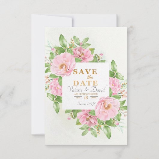Save the Date Camellia Aankondiging Kaart (Voorkant)